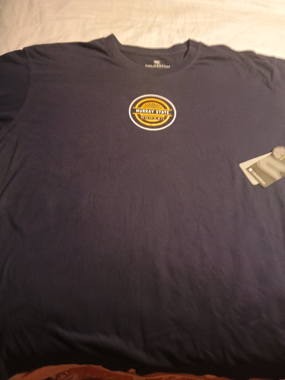 Colosseum Navy Short-Sleeve Murray State Logo Tee with Gold Emblem